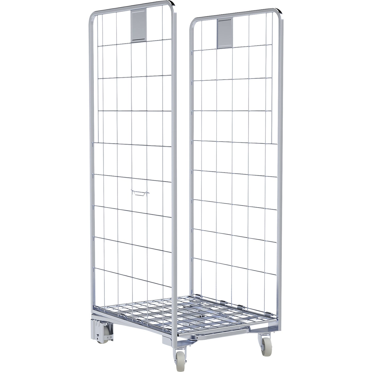 Roll container, nestable, 2-sided, Ergo light, WxD 667 x 800 mm, wheel Ø 100 mm.