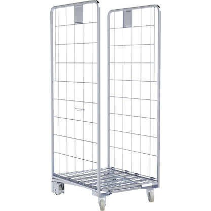 Roll container, nestable, 2-sided, Ergo light, WxD 667 x 800 mm, wheel Ø 125 mm.