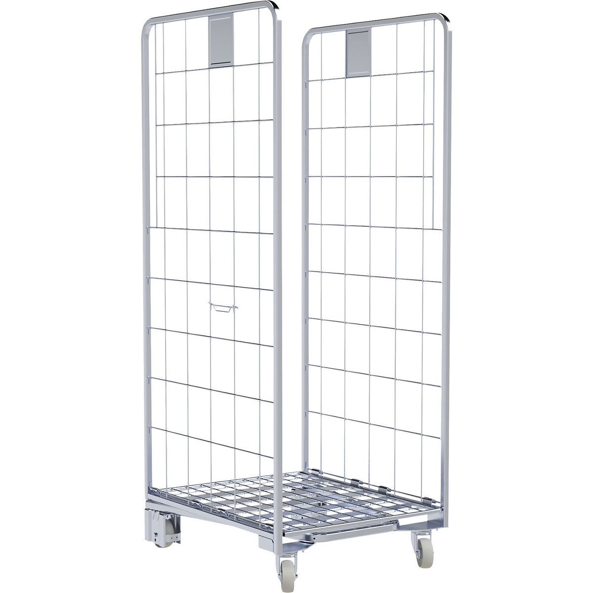 Roll container, nestable, 2-sided, Ergo light, WxD 667 x 800 mm, wheel Ø 125 mm.