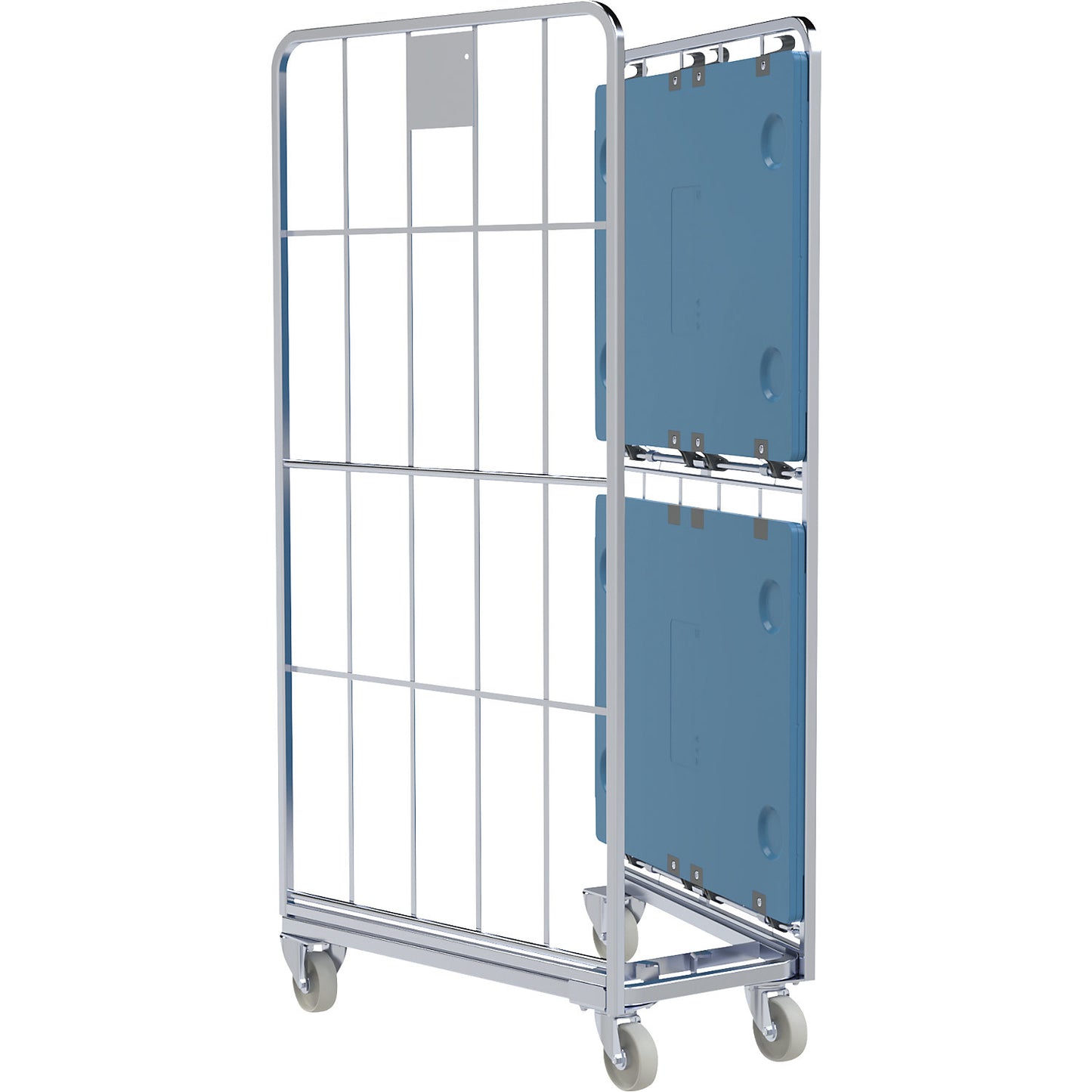 Roll container, nestable, 2-sided, Ergo, WxD 700 x 800 mm, 1 shelf.