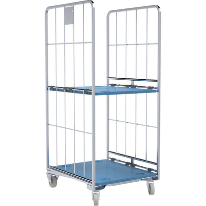 Roll container, nestable, 2-sided, Ergo, WxD 700 x 800 mm, 1 shelf.