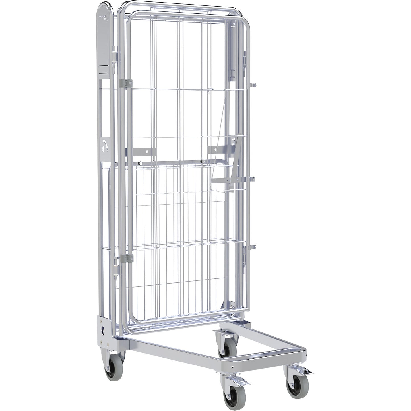 Roll container, 4-sided, steel dolly, H 1690 mm.