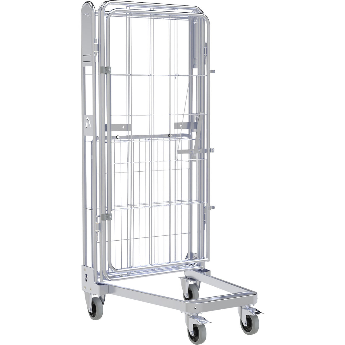 Roll container, 4-sided, steel dolly, H 1690 mm.