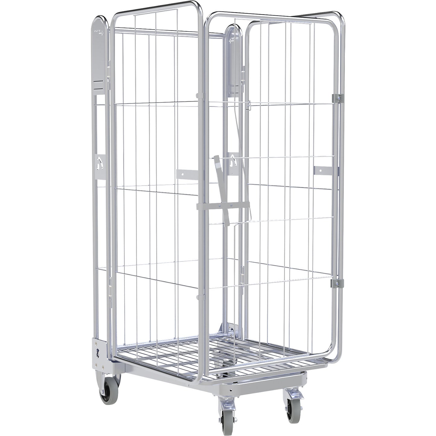 Roll container, 4-sided, steel dolly, H 1690 mm.