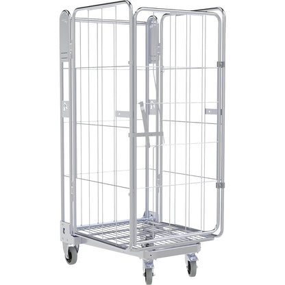 Roll container, 4-sided, steel dolly, H 1690 mm.