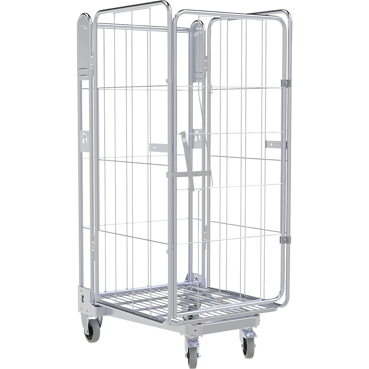 Roll container, 4-sided, steel dolly, H 1690 mm.