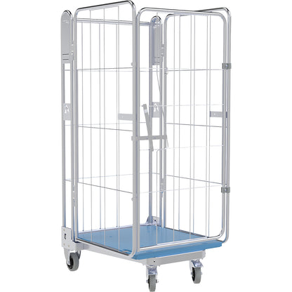 Roll container, 4-sided, plastic dolly, H 1690 mm.