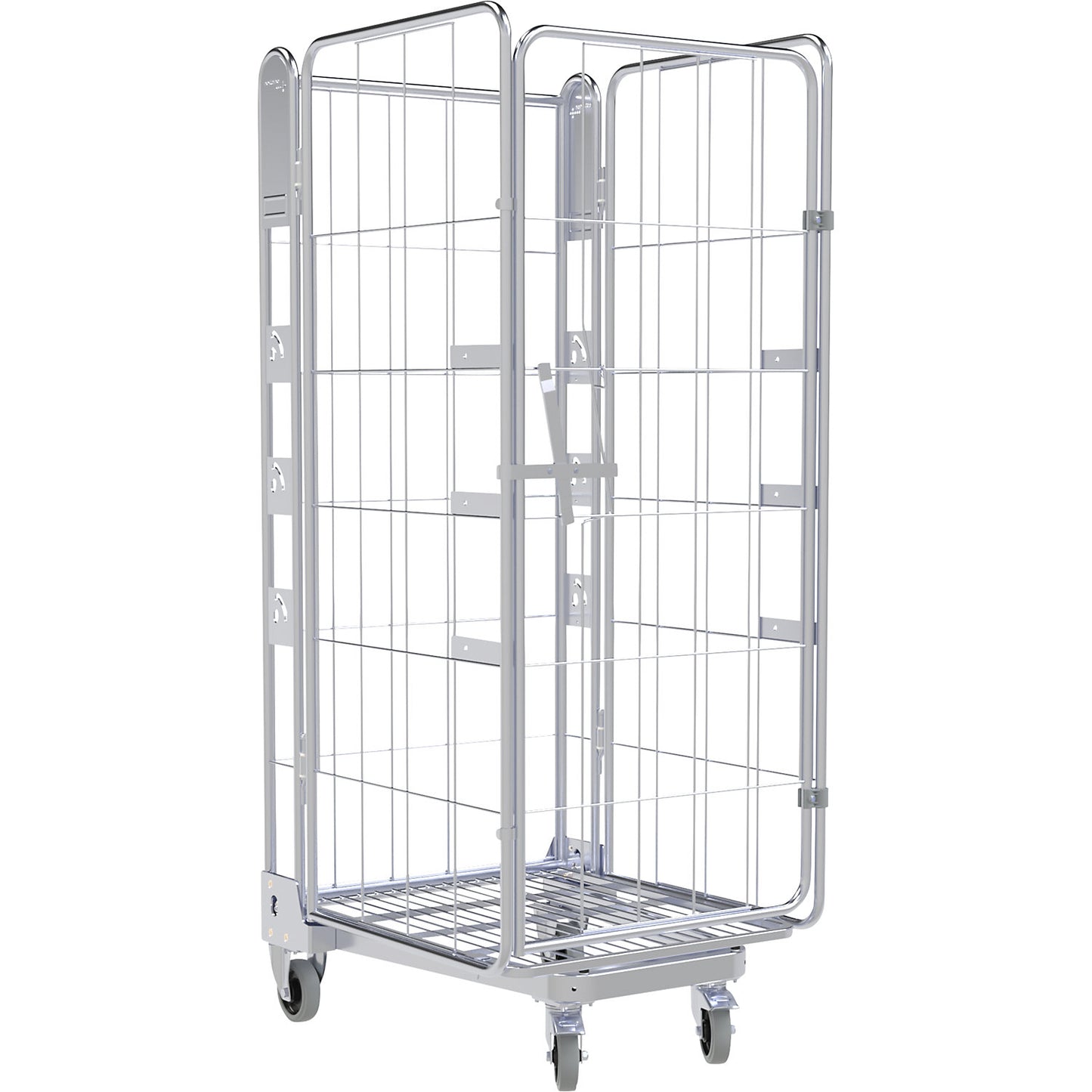 Roll container, 4-sided, steel dolly, H 1875 mm.
