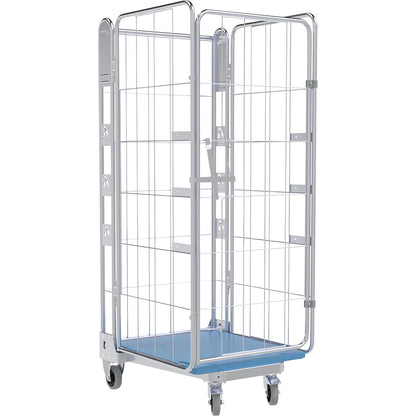Roll container, 4-sided, plastic dolly, H 1875 mm.