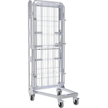 Roll container, 4-sided, steel dolly, H 1875 mm, 1 shelf.