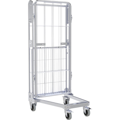 Roll container, 3-sided, steel dolly, H 1690 mm.