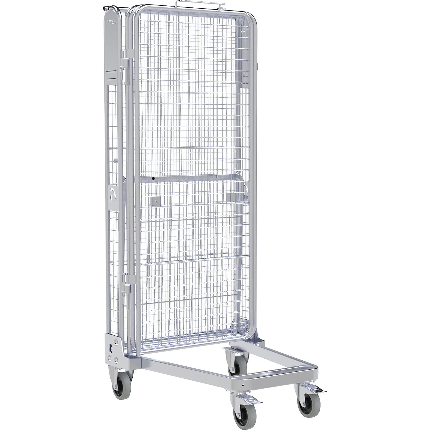 Roll container, 5-sided, steel dolly, H 1745 mm.