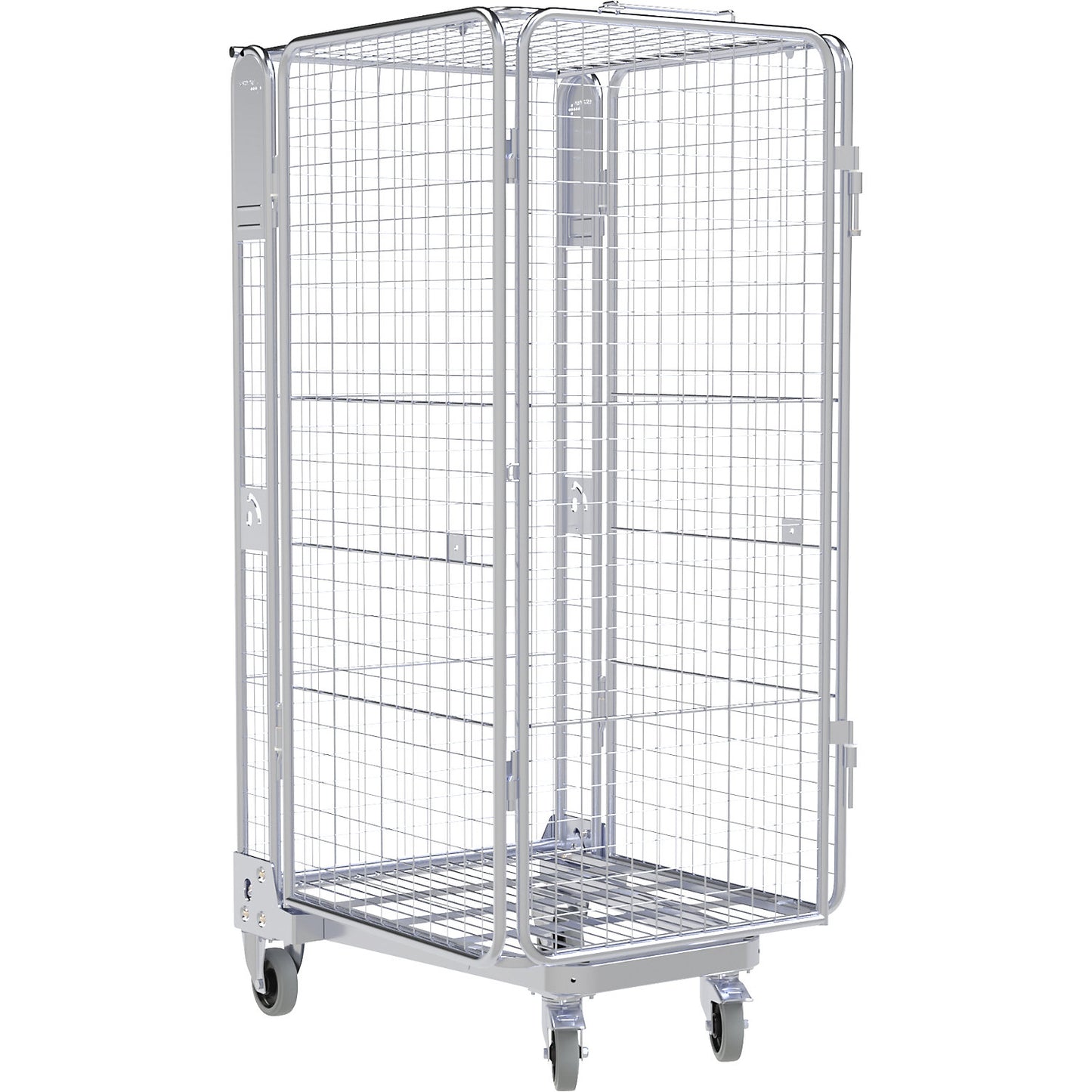 Roll container, 5-sided, steel dolly, H 1745 mm.