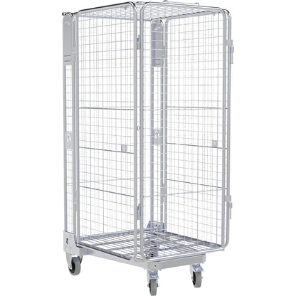 Roll container, 5-sided, steel dolly, H 1745 mm.