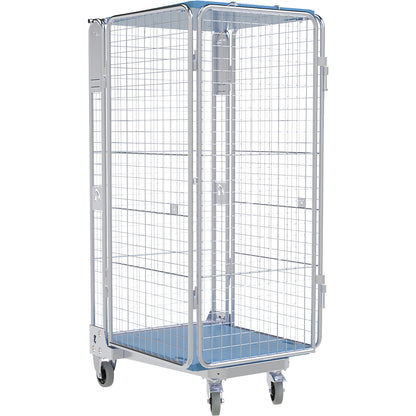 Roll container, 5-sided, steel/plastic, H 1745 mm, 1 shelf.