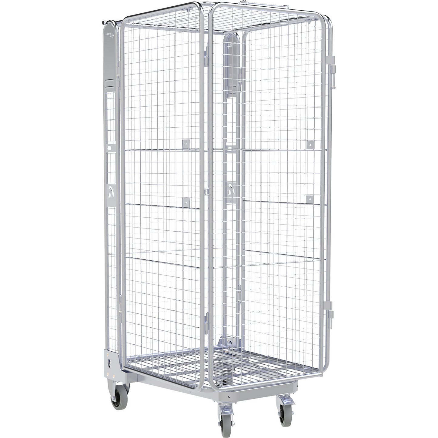 Roll container, 5-sided, steel dolly, H 1895 mm.