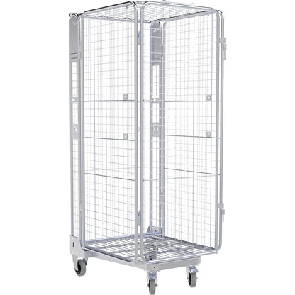 Roll container, 5-sided, steel dolly, H 1895 mm.