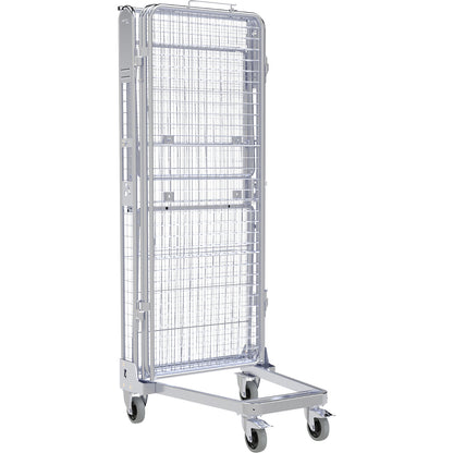 Roll container, 5-sided, steel dolly, H 1895 mm, 1 top shelf.