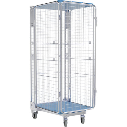 Roll container, 5-sided, plastic dolly, H 1895 mm.