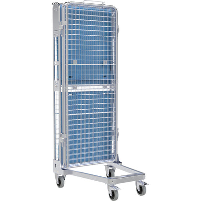 Roll container, 5-sided, plastic dolly, H 1895 mm, 1 shelf.