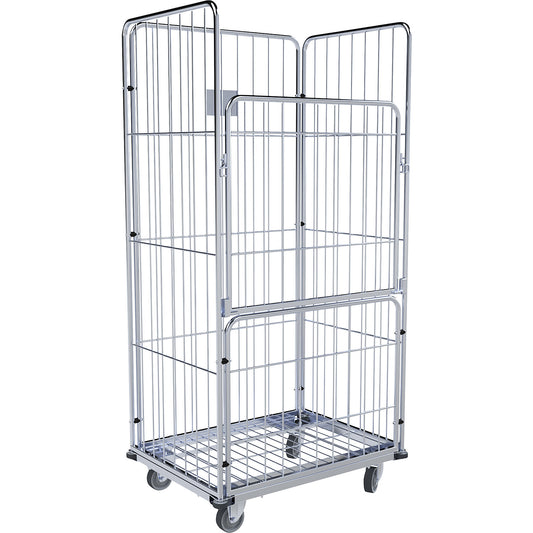 Laundry trolley, 4-sided, HxWxD 1750 x 630 x 850 mm, 4 bumper wheels.