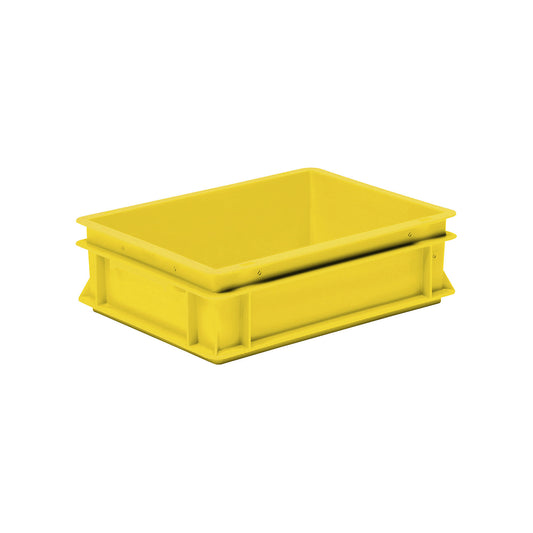 Euro box pallet, LxWxH 400 x 300 x 120 mm, yellow, pack of 8.