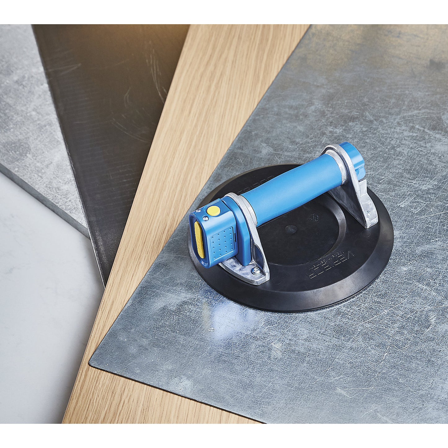 VERIBOR® cordless suction lifter, max. load 120 kg, aluminium.