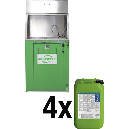 Parts washer PROLAQ Auto set, with 4 x 20 l PROLAQ L 400, for painting tools.