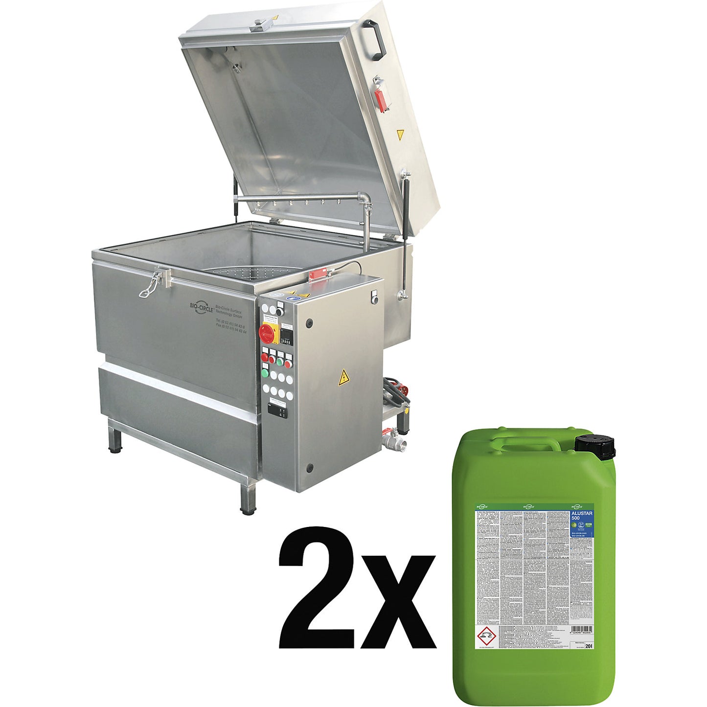 Parts washing machine HTW 800 set, with 2 x 20 l Alustar 500, made of stainless steel.