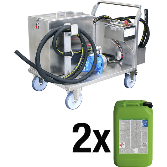 Cleaning set RWR-80 L, with 2 x 20 l Power Cleaner DB, for pipes and heat exchangers.