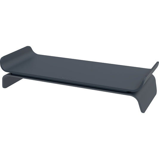 Leitz Ergo adjustable monitor stand, height 55 - 77 mm, dark grey.