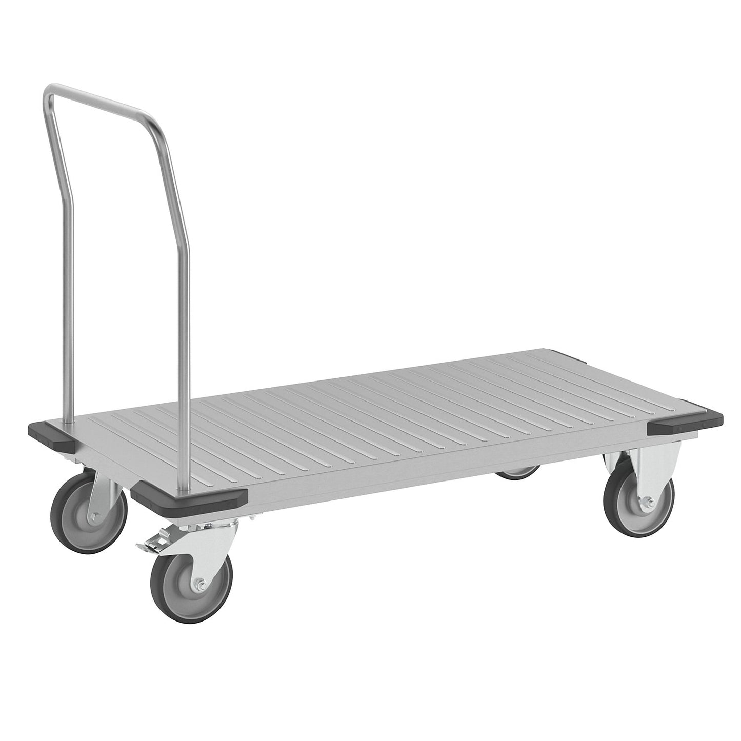 Stainless steel platform truck, max. load 350 kg, platform 1200 x 600 mm.