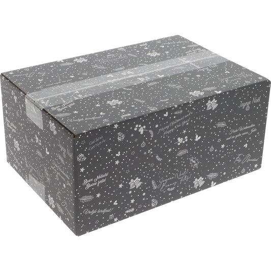 Christmas All Over dispatch box, pack of 20, internal dimensions 350 x 315 x 170 mm, charcoal.