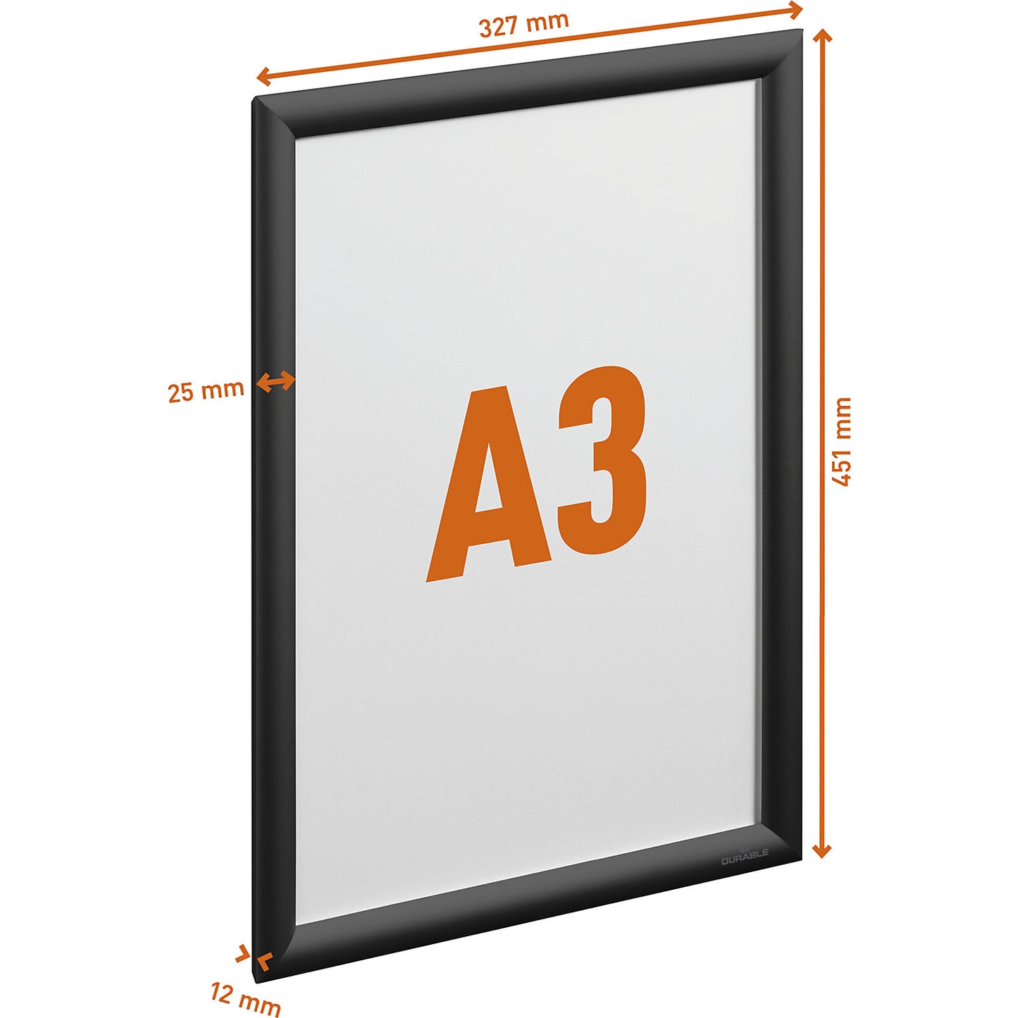 Snap frame aluminium, format A3, black.