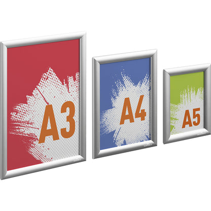 Snap frame aluminium, format A3, silver.