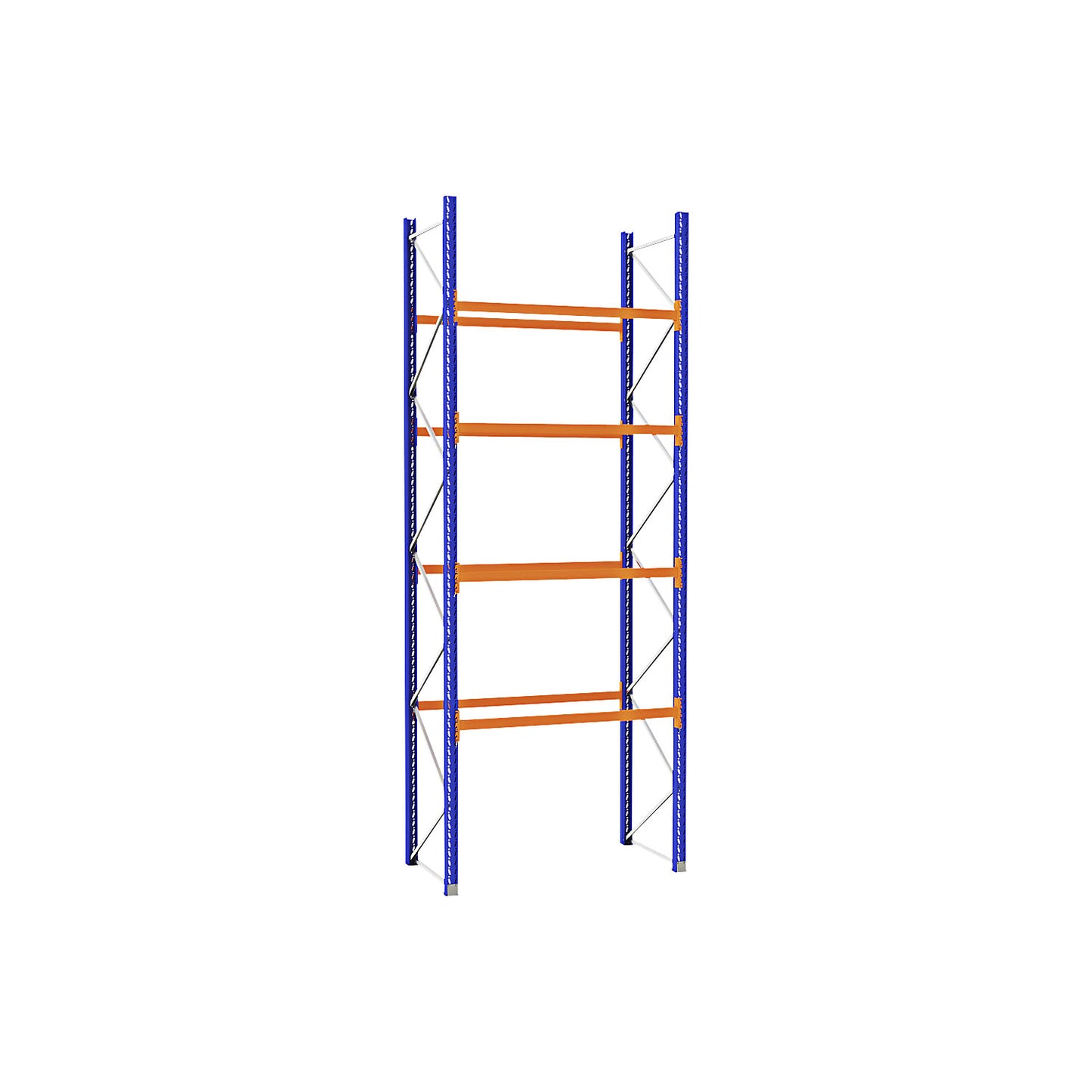 Pallet racking made of steel, blue/orange, HxWxD 5250 x 2025 x 1100 mm, standard shelf unit.