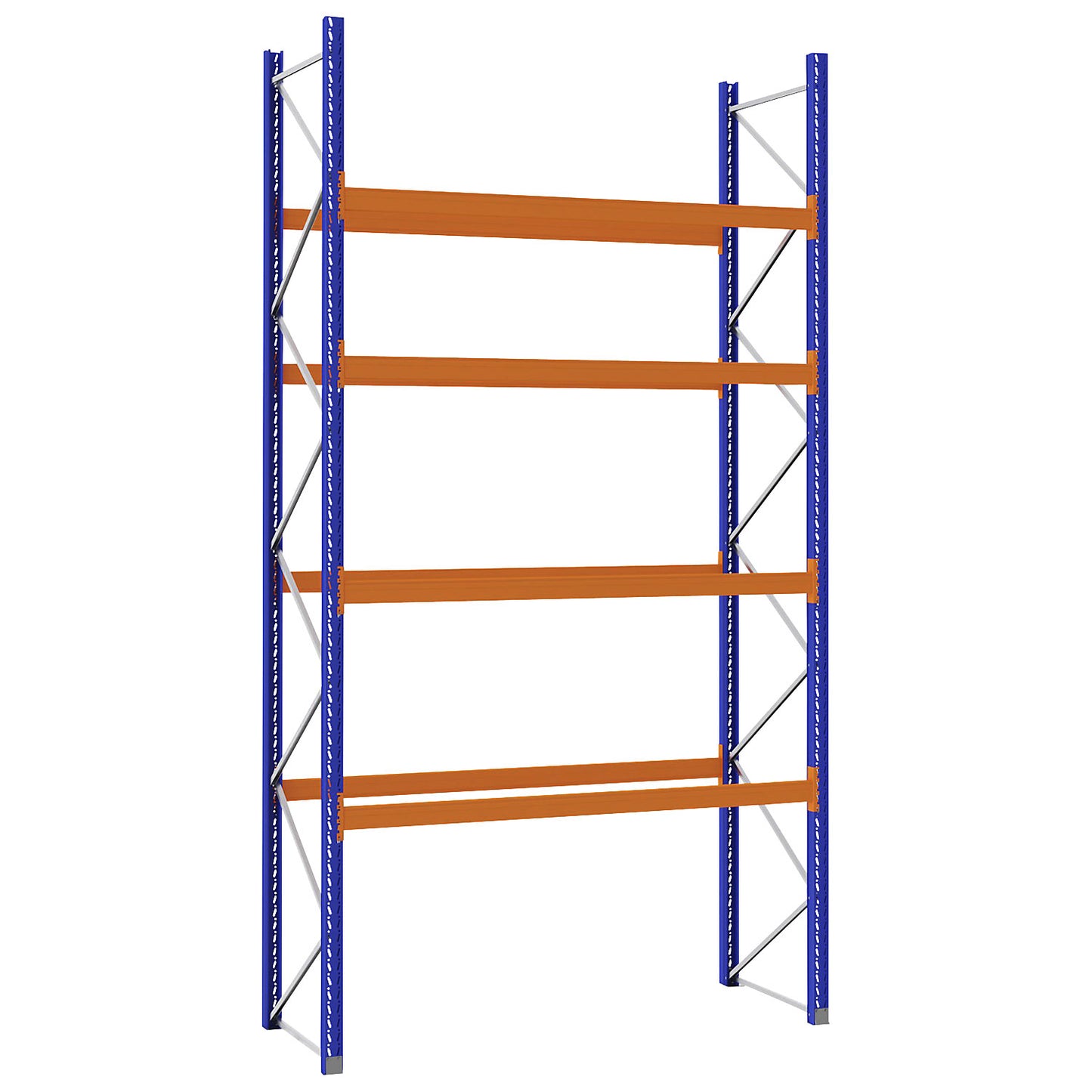 Pallet racking made of steel, blue/orange, HxWxD 5250 x 2900 x 1100 mm, standard shelf unit.