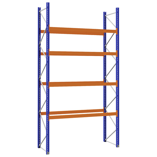 Pallet racking made of steel, blue/orange, HxWxD 5250 x 2900 x 1100 mm, standard shelf unit.