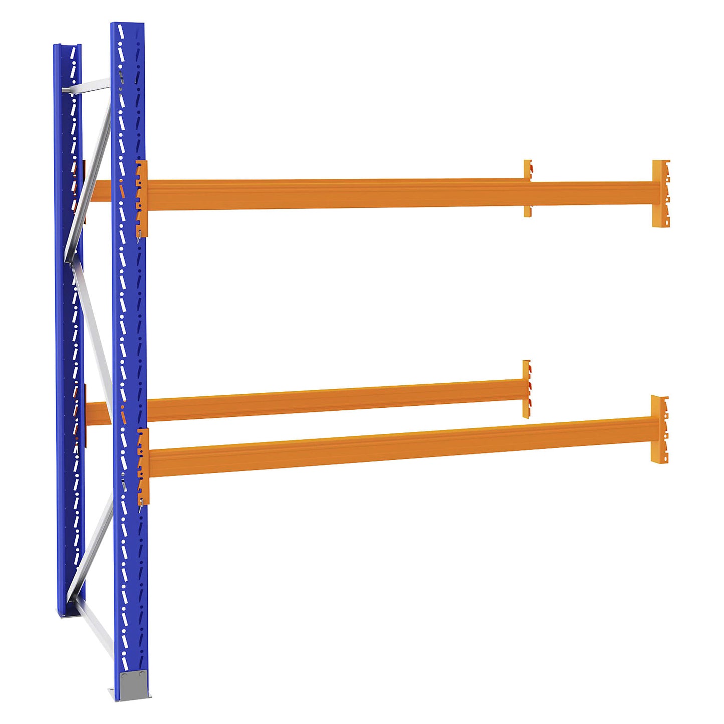 Pallet racking made of steel, blue/orange, HxWxD 2100 x 1925 x 1100 mm, extension shelf unit.