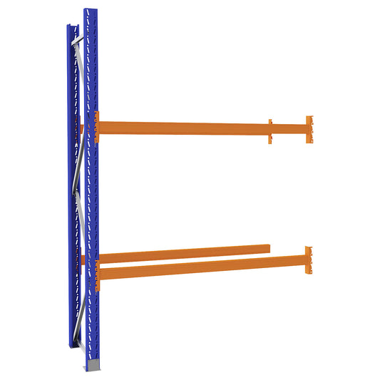 Pallet racking made of steel, blue/orange, HxWxD 2730 x 1925 x 750 mm, extension shelf unit.