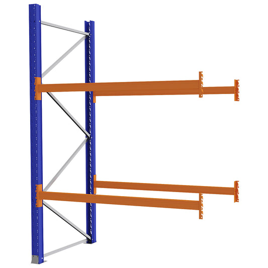Pallet racking made of steel, blue/orange, HxWxD 2730 x 1925 x 1100 mm, extension shelf unit.