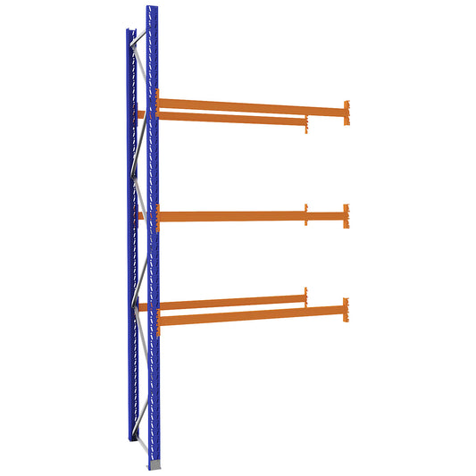 Pallet racking made of steel, blue/orange, HxWxD 3990 x 1925 x 900 mm, extension shelf unit.