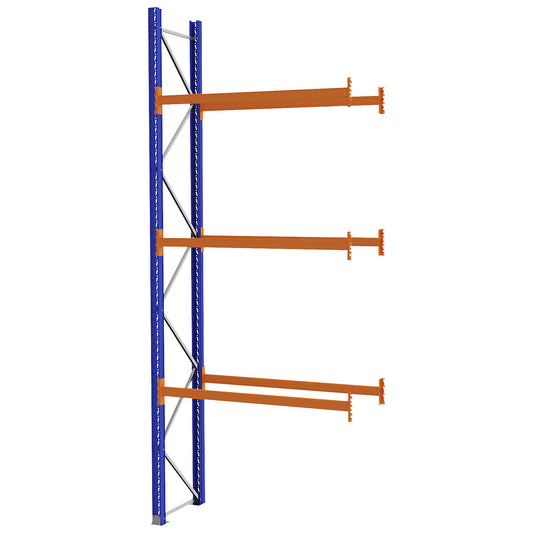 Pallet racking made of steel, blue/orange, HxWxD 4620 x 1925 x 750 mm, extension shelf unit.