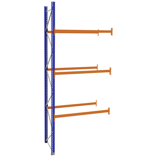 Pallet racking made of steel, blue/orange, HxWxD 4620 x 1925 x 1100 mm, extension shelf unit.