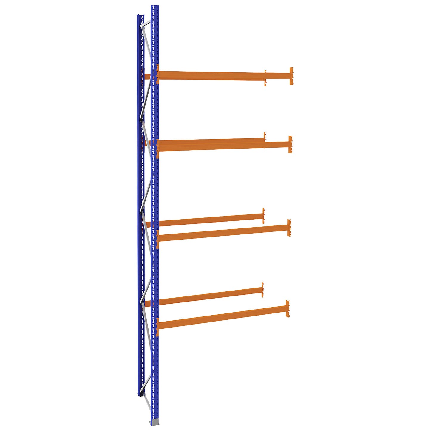 Pallet racking made of steel, blue/orange, HxWxD 5250 x 1925 x 900 mm, extension shelf unit.