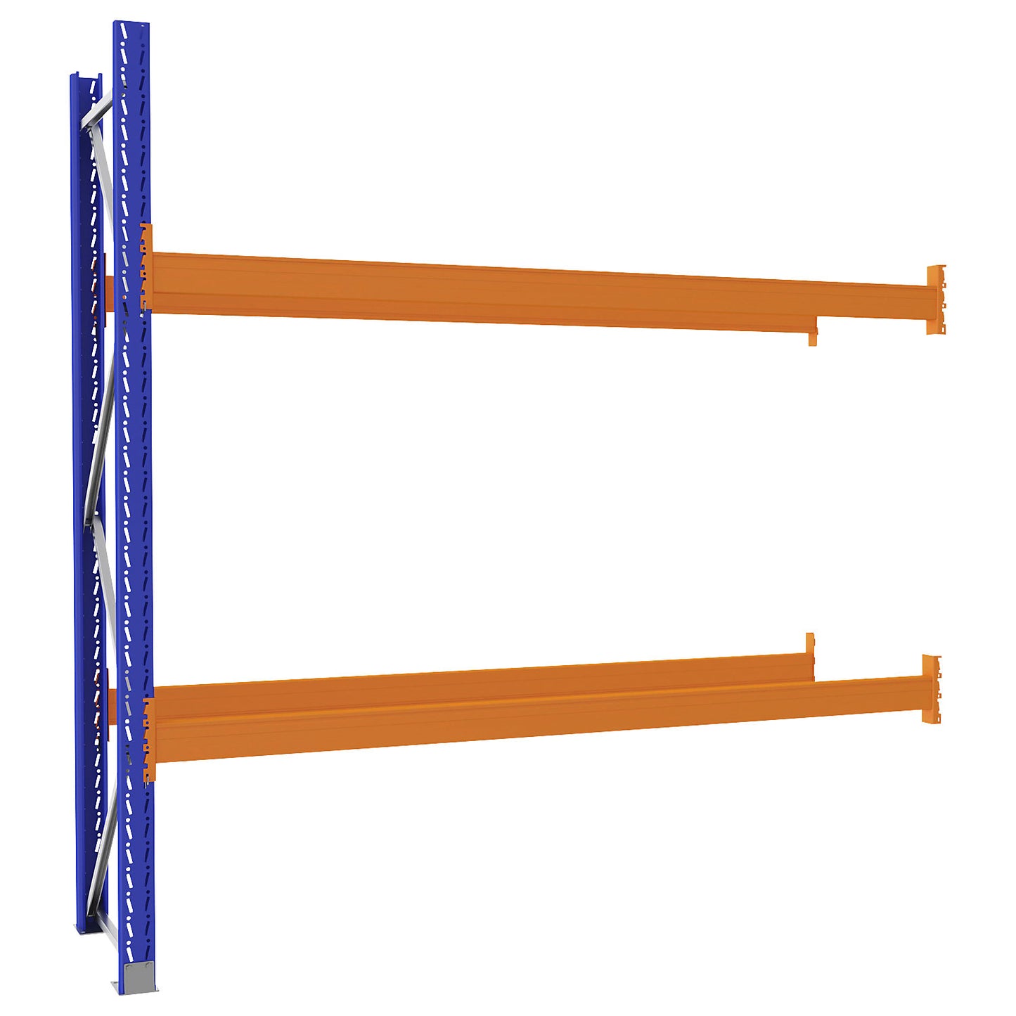 Pallet racking made of steel, blue/orange, HxWxD 2730 x 2800 x 750 mm, extension shelf unit.