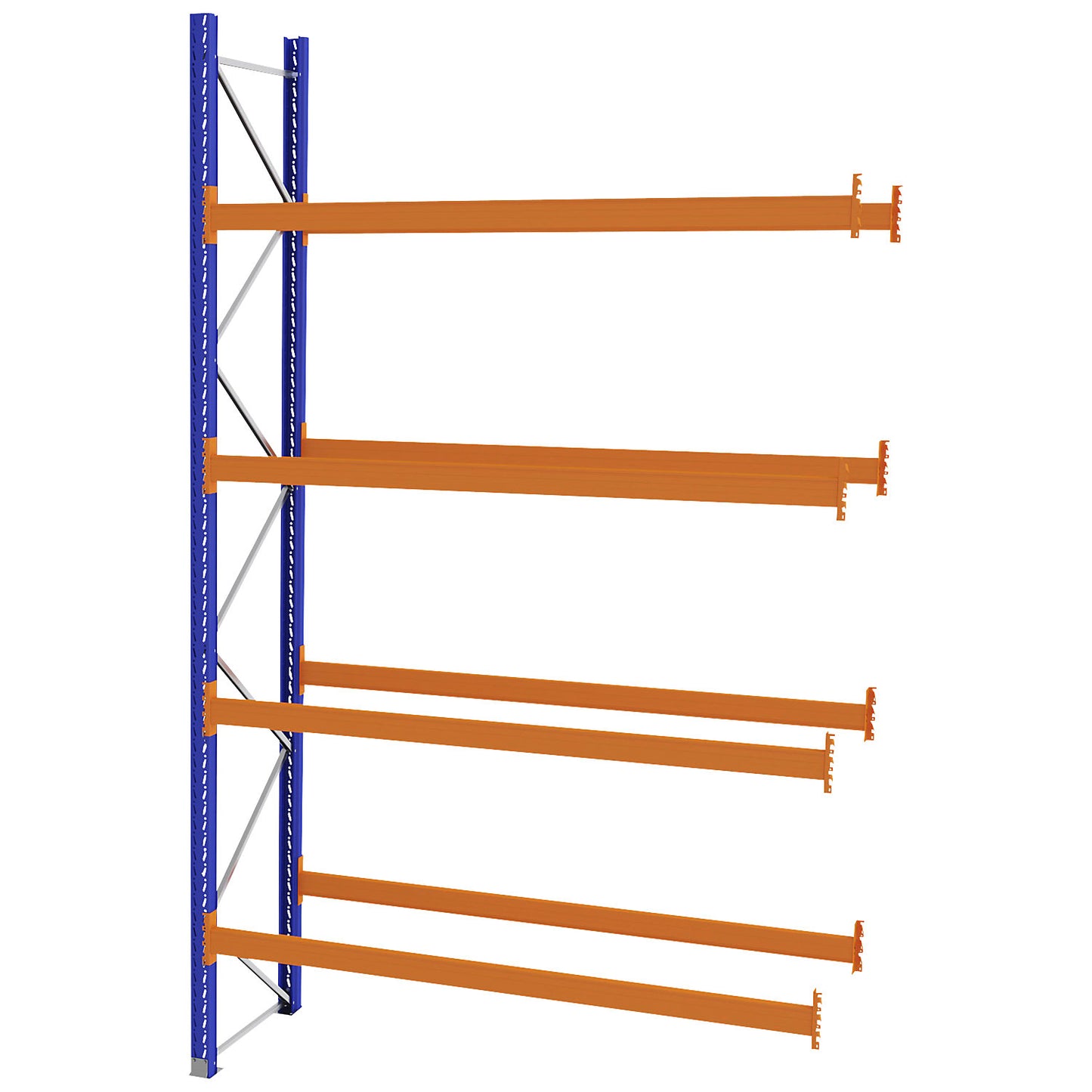 Pallet racking made of steel, blue/orange, HxWxD 4620 x 2800 x 900 mm, extension shelf unit.