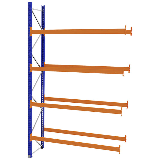 Pallet racking made of steel, blue/orange, HxWxD 4620 x 2800 x 900 mm, extension shelf unit.