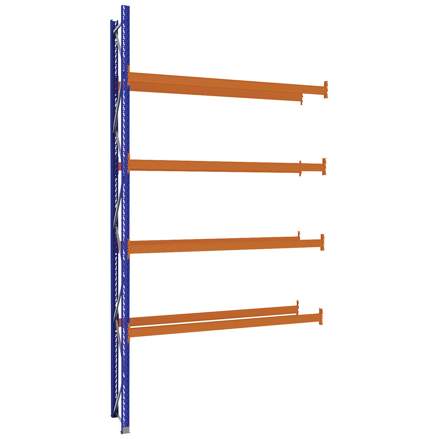Pallet racking made of steel, blue/orange, HxWxD 5250 x 2800 x 750 mm, extension shelf unit.