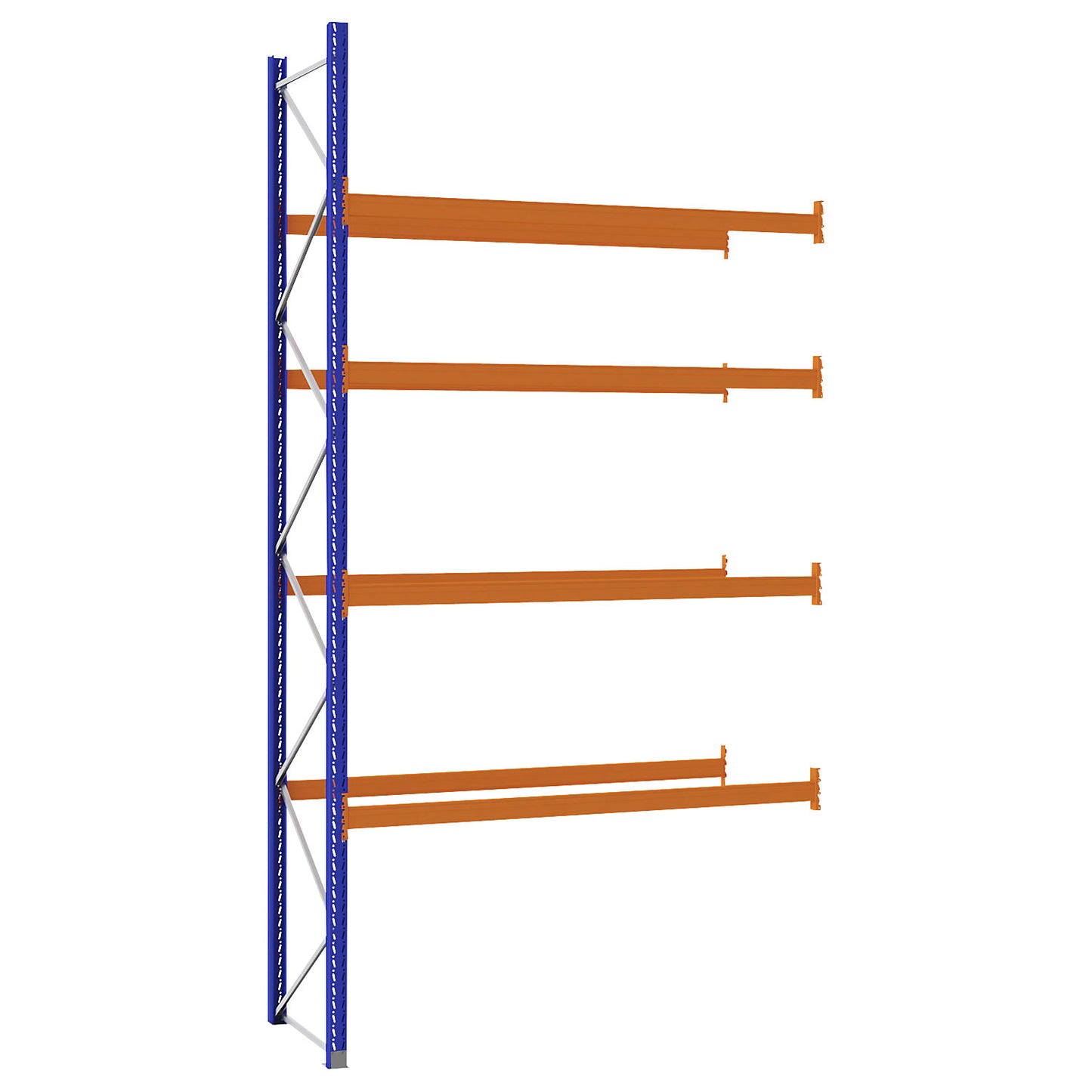 Pallet racking made of steel, blue/orange, HxWxD 5250 x 2800 x 1100 mm, extension shelf unit.